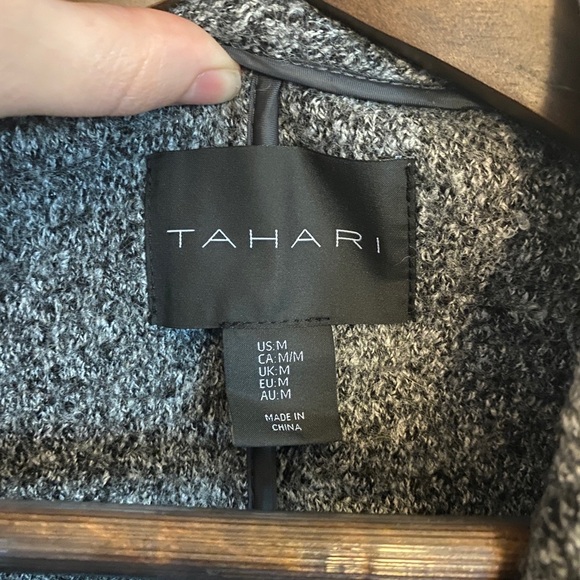 Tahari Wool Asymmetrical Zip Moto Jacket - Picture 6 of 8